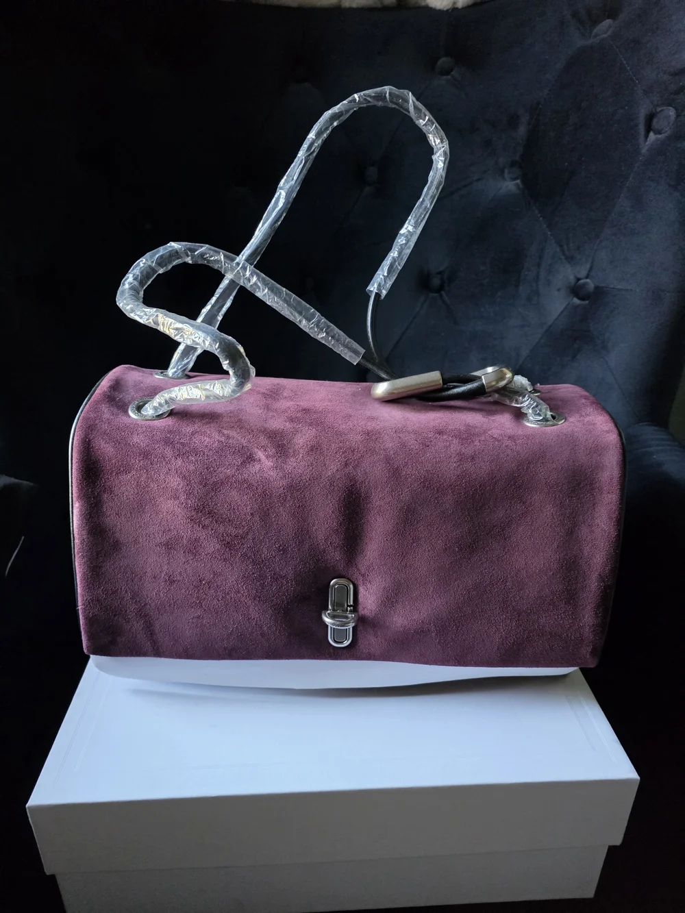 Marc Jacobs Dual Suede Shoulder Bag in Plum - New With Tags